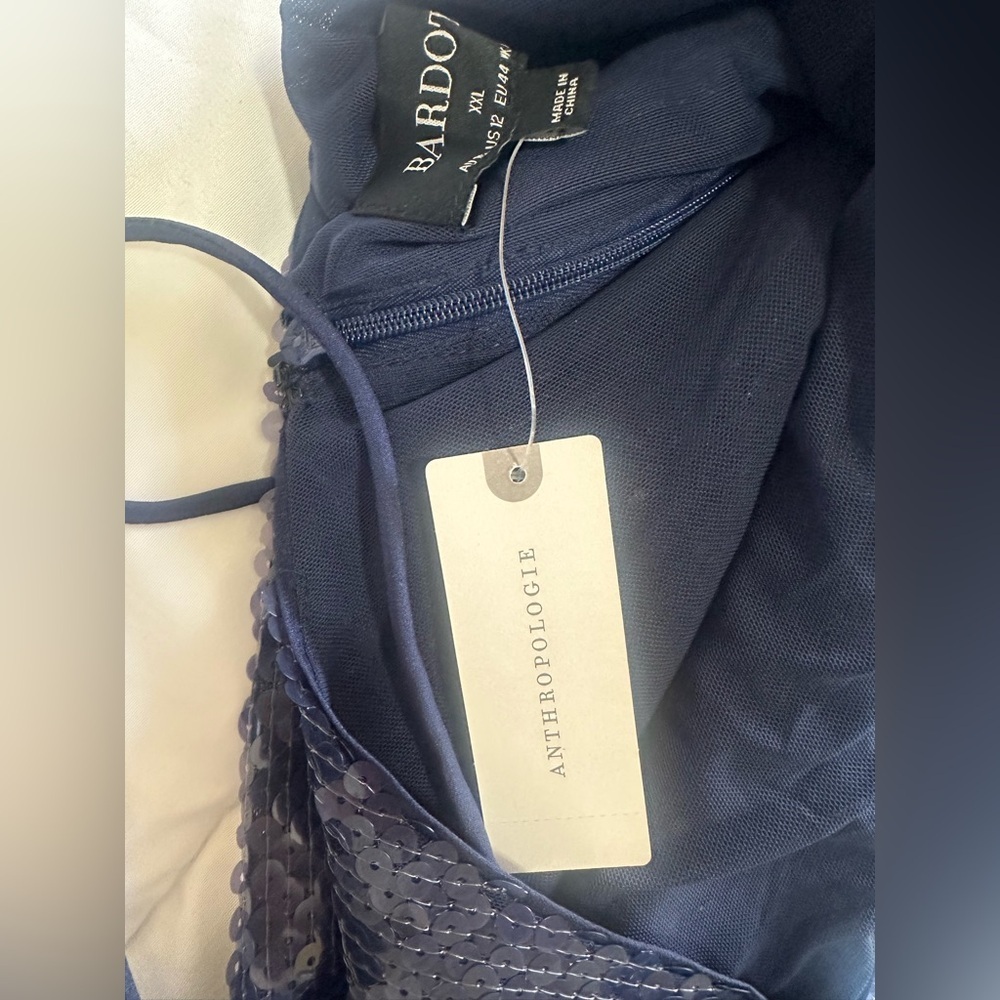 Anthropologie Navy Sequin Dress - Picture 5 of 8